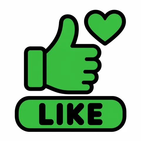 Green symbol tile: a thumbs-up with a heart, labeled LIKE
