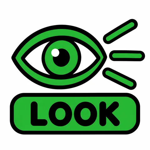 Green symbol tile: an eye with sight lines, labeled LOOK