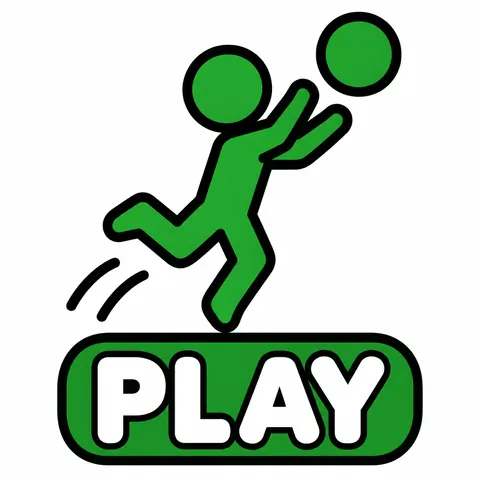 Green symbol tile: a figure jumping with a ball, labeled PLAY